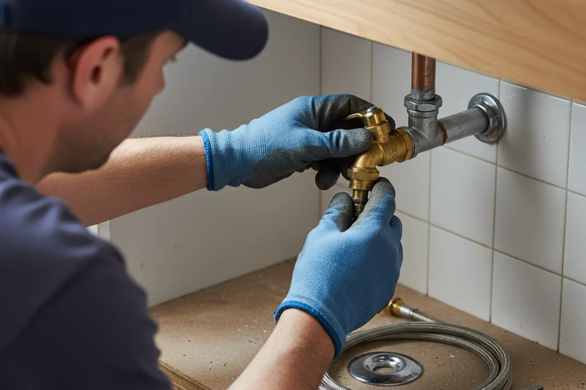 Shutoff valve and fitting work during Faucet and Fixture Repair in Barney